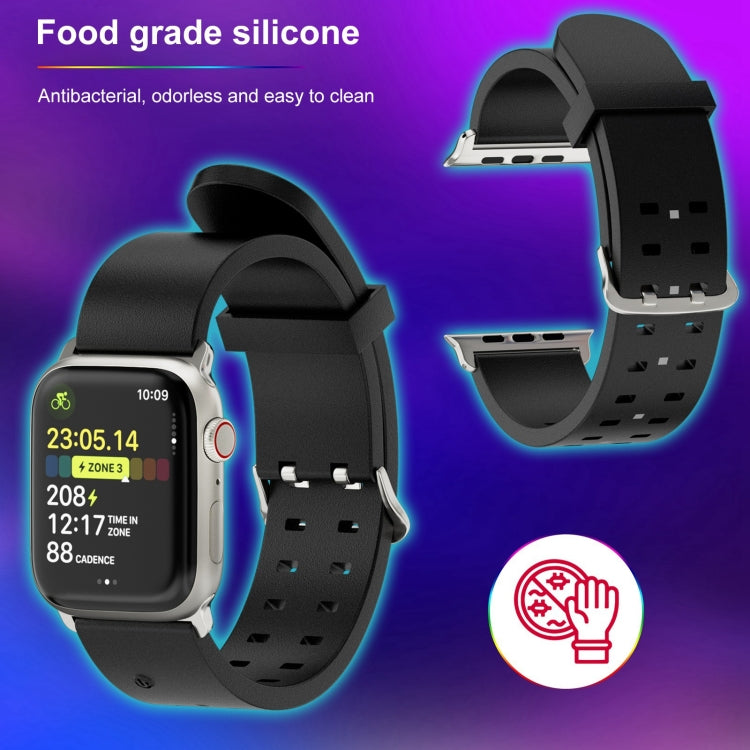 For Apple Watch SE 2022 44mm Luminous Colorful Light Silicone Watch Band(Blue)