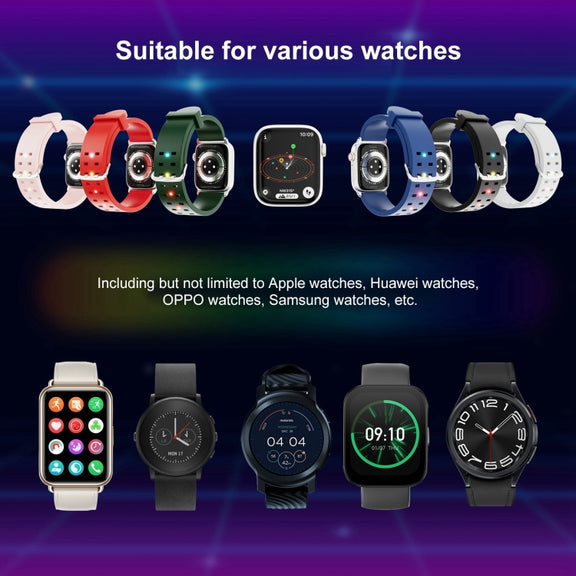 For Apple Watch Series 9 41mm Luminous Colorful Light Silicone Watch Band(Light Grey)