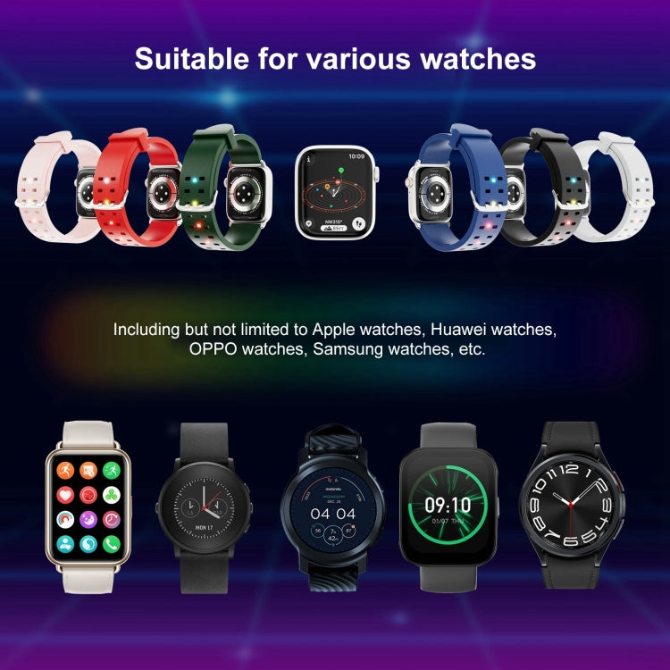 For Apple Watch SE 2022 44mm Luminous Colorful Light Silicone Watch Band(Blue)