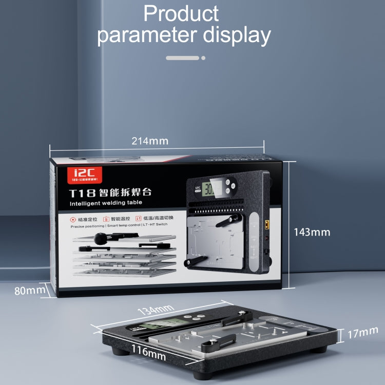 i2C T18 LCD Display PCB Motherboard Layered Desoldering Station With Universal Module, US Plug