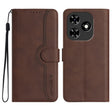 For Tecno Spark Go 2024 Heart Pattern Skin Feel Leather Phone Case(Brown) - Tecno Cases by PMC Jewellery | Online Shopping South Africa | PMC Jewellery | Buy Now Pay Later Mobicred
