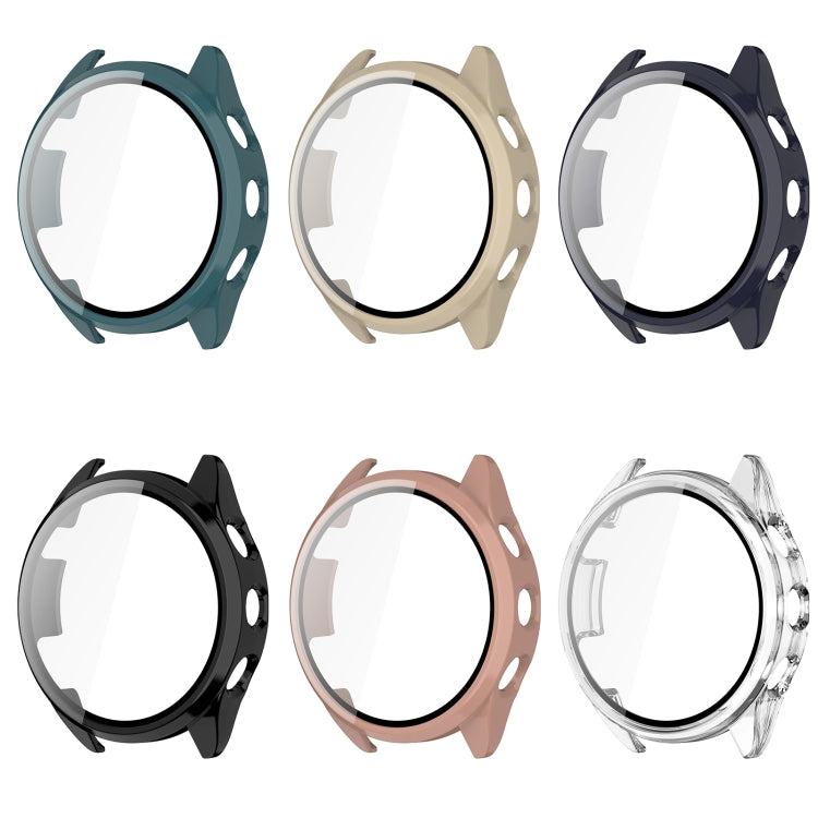 For Garmin Forerunner 165 PC + Tempered Film Integrated Watch Protective Case(Black)