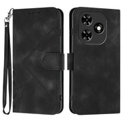 For Tecno Spark Go 2024 Line Pattern Skin Feel Leather Phone Case(Black)