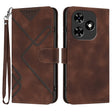 For Tecno Spark Go 2024 Line Pattern Skin Feel Leather Phone Case(Coffee) - Tecno Cases by PMC Jewellery | Online Shopping South Africa | PMC Jewellery | Buy Now Pay Later Mobicred
