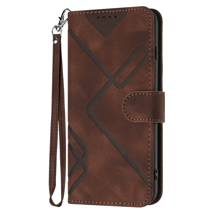 For Tecno Spark Go 2024 Line Pattern Skin Feel Leather Phone Case(Coffee)