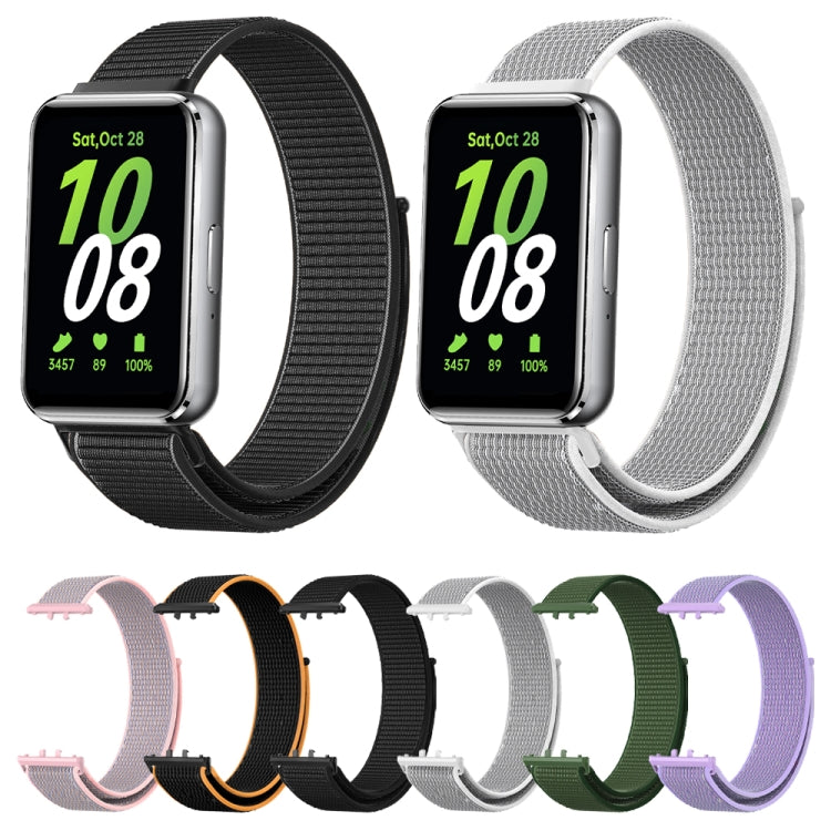 For Samsung Galaxy Fit 3 Woven Nylon Loop Watch Band(Army Green)