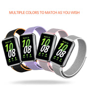 For Samsung Galaxy Fit 3 Woven Nylon Loop Watch Band(Black Orange)
