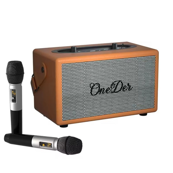 Oneder D7 Bluetooth Speaker Outdoor Karaoke Wireless Speakers With Two Mic(Orange)