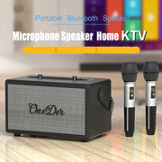 Oneder D7 Bluetooth Speaker Outdoor Karaoke Wireless Speakers With Two Mic(Orange)
