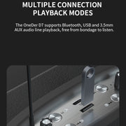 Oneder D7 Bluetooth Speaker Outdoor Karaoke Wireless Speakers With Two Mic(Black)