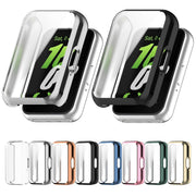 For Samsung Galaxy Fit 3 Full Coverage TPU Electroplated Watch Protective Case(Transparent White)