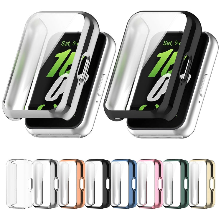 For Samsung Galaxy Fit 3 Full Coverage TPU Electroplated Watch Protective Case(Transparent White)