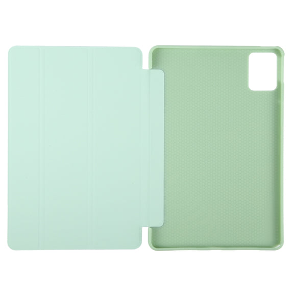 For Lenovo Tab M11/ Xiaoxin Pad 11 2024 Tri-fold Silicone Leather Tablet Case(Green)