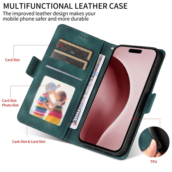 For iPhone 16 Pro Max Embossed Rhombus Starry Leather Phone Case(Green)
