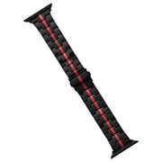 For Apple Watch Series 9 41mm Stainless Steel Watch Band(Black Red)