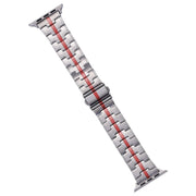 For Apple Watch Series 9 41mm Stainless Steel Watch Band(Silver Red)