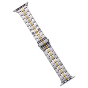 For Apple Watch Series 6 44mm Stainless Steel Watch Band(Silver Gold)