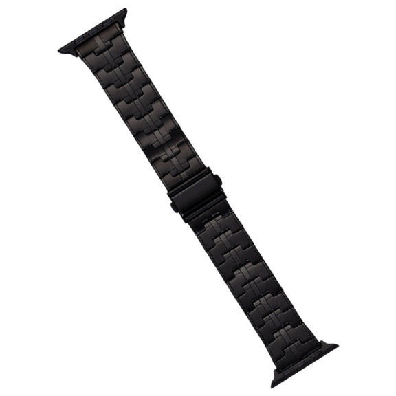 For Apple Watch Series 3 38mm Stainless Steel Watch Band(Black)