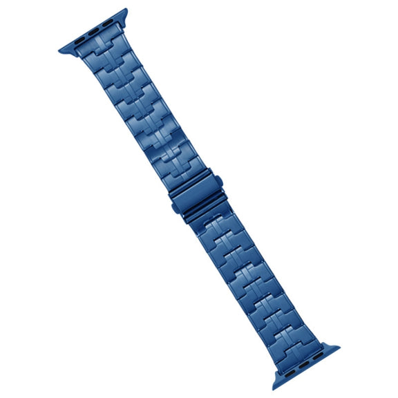 For Apple Watch Series 3 38mm Stainless Steel Watch Band(Blue)