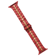 For Apple Watch 38mm Stainless Steel Watch Band(Red Yelllow)