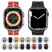 For Apple Watch 38mm Stainless Steel Watch Band(Blue Red)