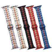 For Apple Watch Series 6 44mm Stainless Steel Watch Band(Black Red)