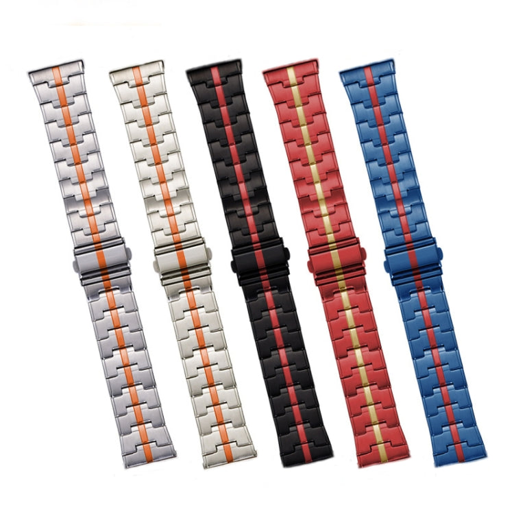 22mm Stainless Steel Watch Band(Black Gold)