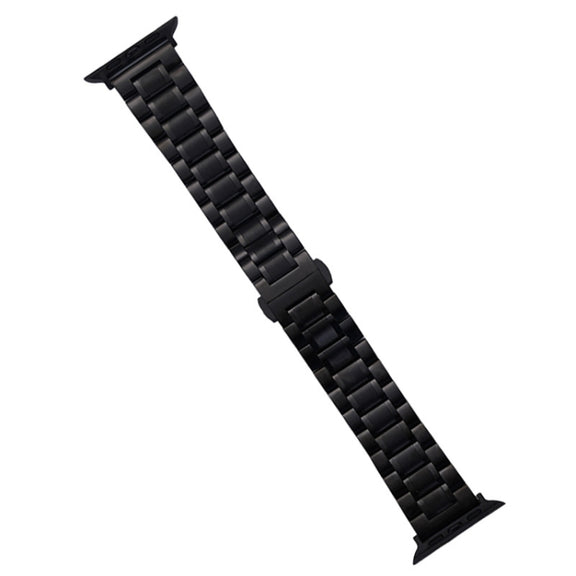 For Apple Watch Series 8 45mm Five-Beads Stainless Steel Watch Band(Black)