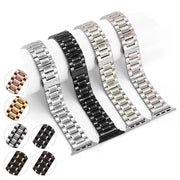 For Apple Watch 42mm Five-Beads Stainless Steel Watch Band(Black)