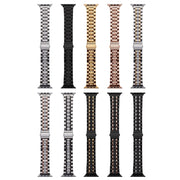 For Apple Watch Series 8 41mm Five-Beads Stainless Steel Watch Band(Black)