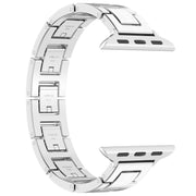 For Apple Watch Series 9 45mm H Slim Stainless Steel Watch Band(Silver)