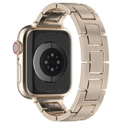 For Apple Watch Series 8 41mm H Slim Stainless Steel Watch Band(Starlight)