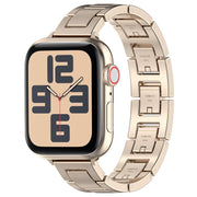 For Apple Watch SE 2022 40mm H Slim Stainless Steel Watch Band(Starlight)