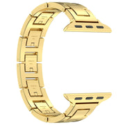 For Apple Watch SE 40mm H Slim Stainless Steel Watch Band(Gold)