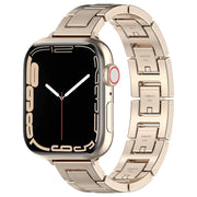 For Apple Watch Series 5 40mm H Slim Stainless Steel Watch Band(Starlight)