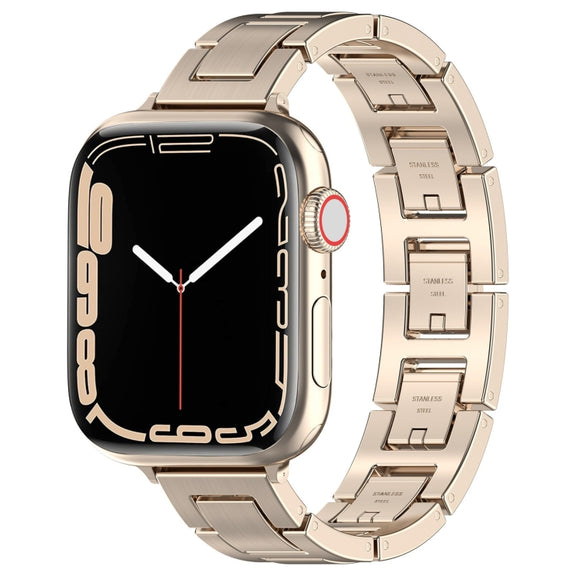 For Apple Watch Series 5 40mm H Slim Stainless Steel Watch Band(Starlight)