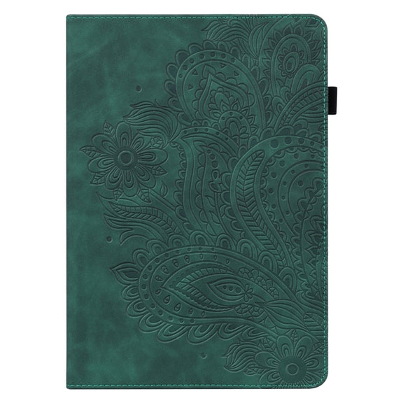 For Lenovo Tab M11 / Xiaoxin Pad 11 2024 Peacock Embossed Pattern Leather Tablet Case(Green)