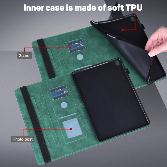 For Lenovo Tab M11 / Xiaoxin Pad 11 2024 Peacock Embossed Pattern Leather Tablet Case(Green)