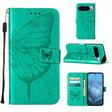 For Google Pixel 9 Embossed Butterfly Leather Phone Case(Green) - Google Cases by PMC TechLife | Online Shopping South Africa | PMC TechLife | Buy Now Pay Later Mobicred