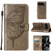 For Google Pixel 9 Pro Embossed Butterfly Leather Phone Case(Grey) - Google Cases by PMC TechLife | Online Shopping South Africa | PMC TechLife | Buy Now Pay Later Mobicred