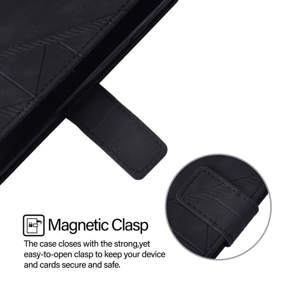 For Google Pixel 9 Pro XL Crossbody 3D Embossed Flip Leather Phone Case(Black)
