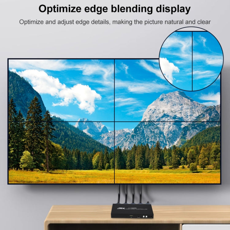 XP02 4K 2x2 HDMI Video Wall Controller Multi-screen Splicing Processor, Style:Ordinary(UK Plug)