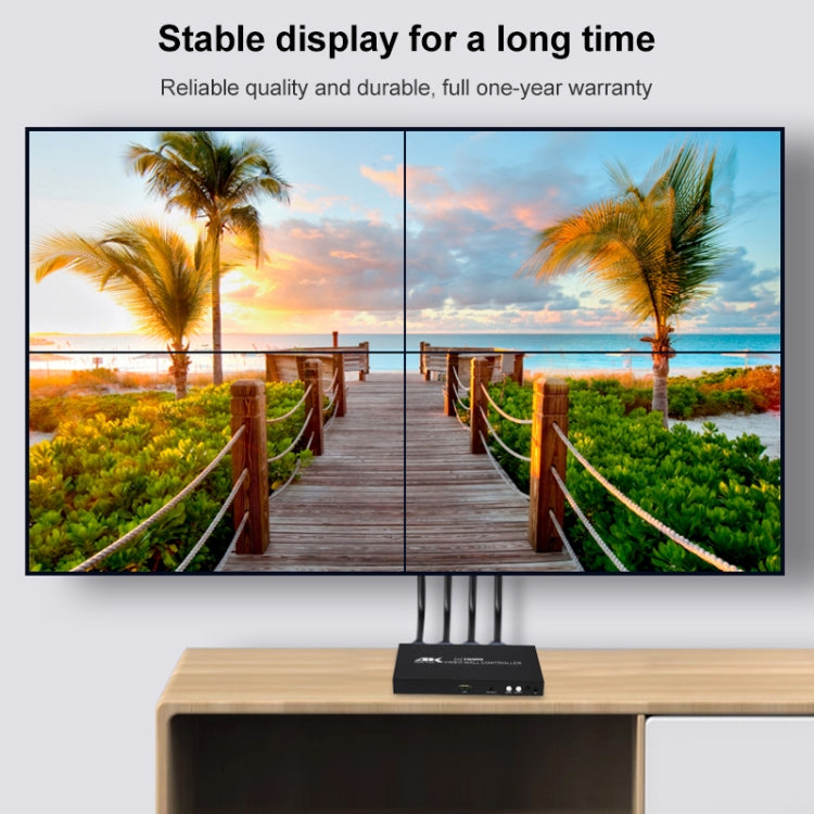 XP03 4K 2x2 HDMI Video Wall Controller Multi-screen Splicing Processor, Style:Playback Version(EU Plug)