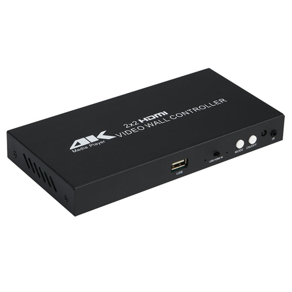 XP03 4K 2x2 HDMI Video Wall Controller Multi-screen Splicing Processor, Style:Playback Version(UK Plug)