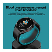 S22 Air Pump Blood Pressure Testing ECG Health Smart Watch, 1.39 inch Round Screen(Blue)