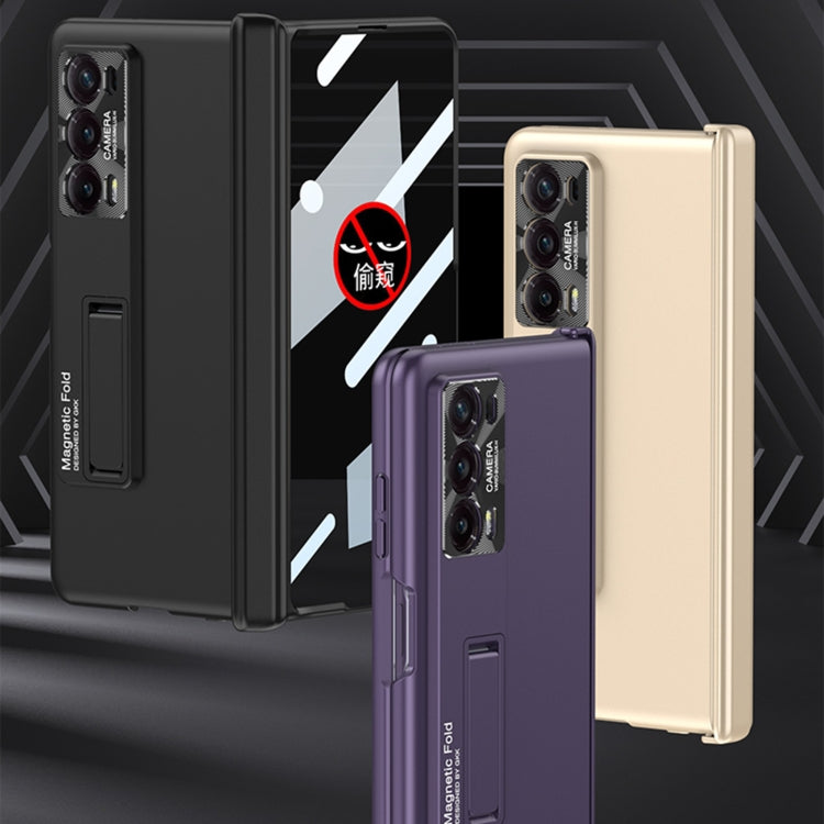 For Honor Magic V2 GKK Integrated Privacy Magnetic Folding Hinge All-inclusive Phone Case(Purple)