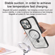 For iPhone 14 Pro Shield Armor MagSafe Holder Phone Case(Royal Blue)