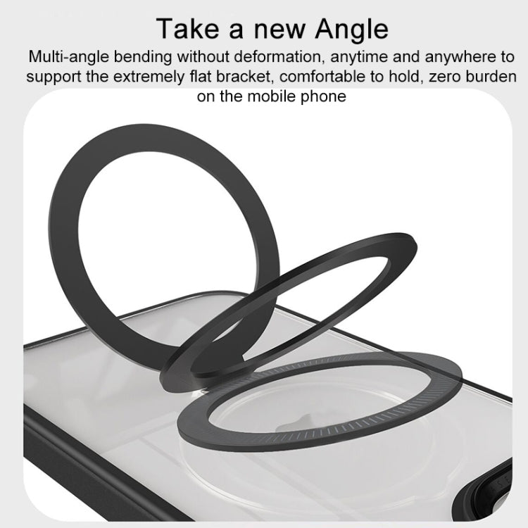 For iPhone 13 Pro Shield Armor MagSafe Holder Phone Case(Grey)