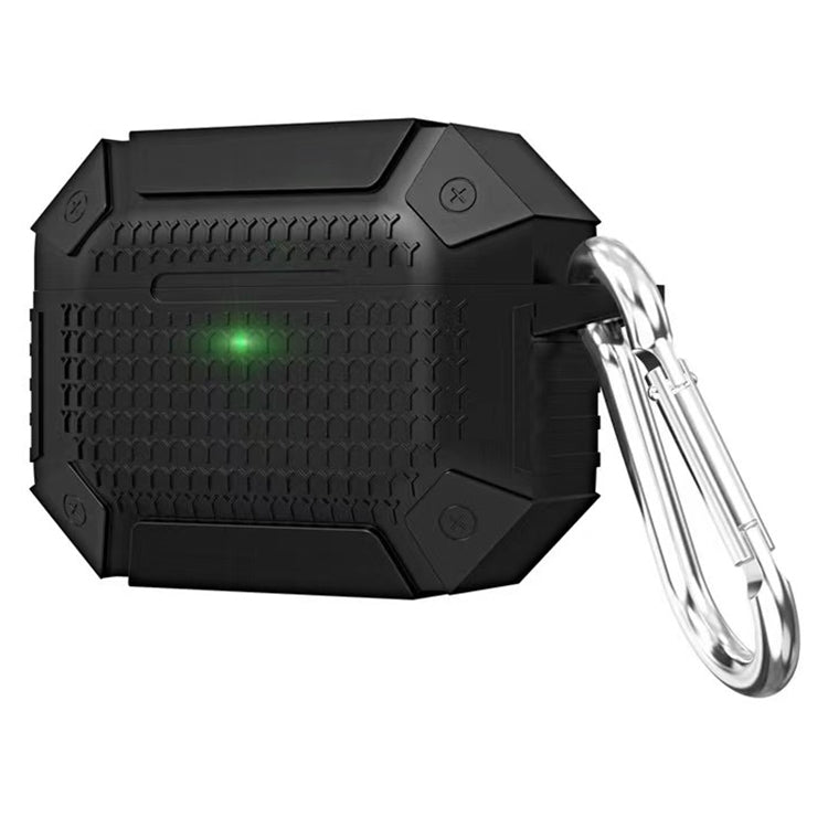 For AirPods Pro Wireless Earphones Shockproof Armor Protective Case(Black)