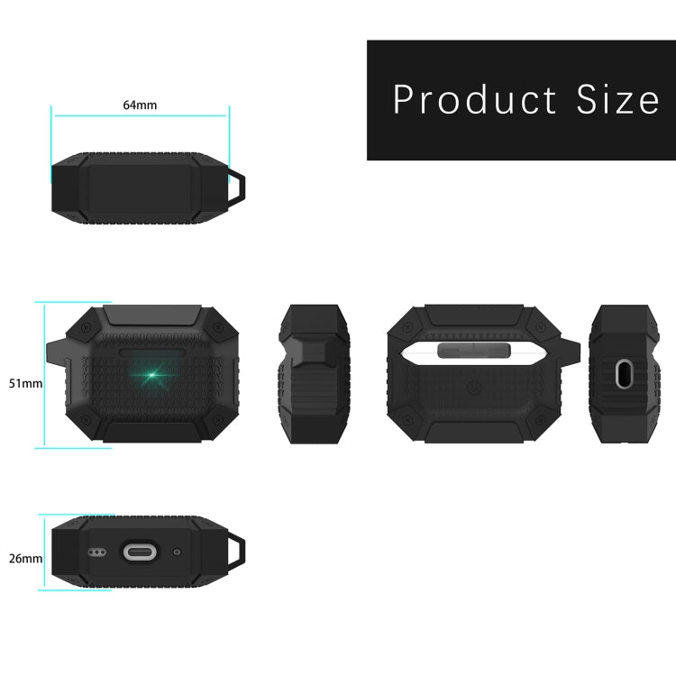 For AirPods Pro Wireless Earphones Shockproof Armor Silicone Protective Case(Blue)
